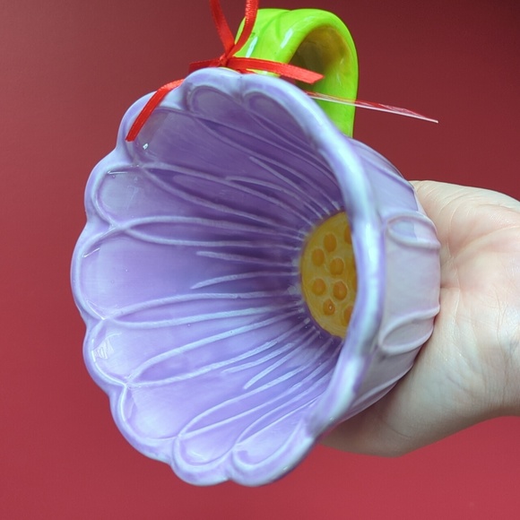Lang Other - ❌SOLD❌Purple Daisy 🌼 Mug with Stem Handle by Lang, Hand Painted